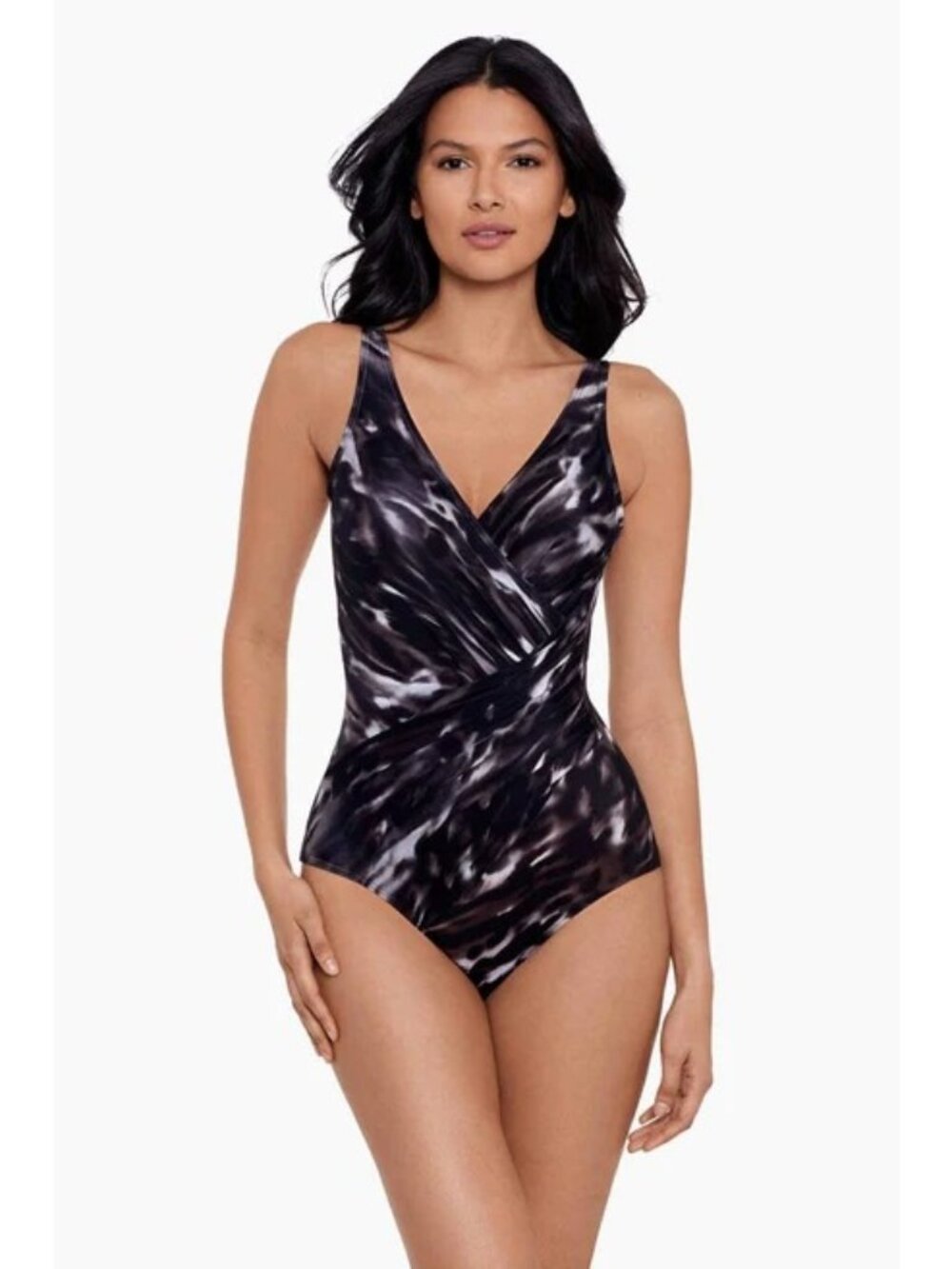 MIRACLESUIT Tempest oceanus OnePeice Swimsuit Brown/Black Size 22W NWT